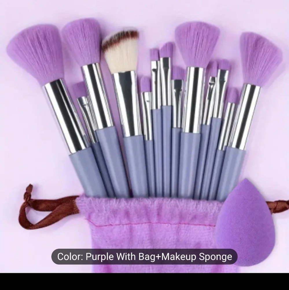 🎉🎉HOST PICK🎉🎉NEW🎉🎉 13PC Purple Brush Set with Travel Bag and Makeup Sponge